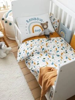 Housse De Couette Bébé MINI ZOO Blanc / Multicolore - Vertbaudet -Literie Pour Bébé housse de couette bebe mini zoo 3
