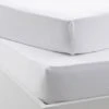 Lot De 2 Draps-housses Bébé BIO COLLECTION Blanc - Vertbaudet -Literie Pour Bébé lot de 2 draps housses bebe bio collection