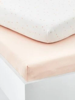 Literie Pour Bébé -Literie Pour Bébé lot de 2 draps housses bebe en coton 1