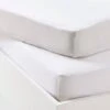 Lot De 2 Draps-housses Bébé En Jersey Uni Blanc Blanc - Vertbaudet -Literie Pour Bébé lot de 2 draps housses bebe en jersey uni blanc