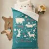 Parure Housse De Couette + Taie D'oreiller Enfant En Coton Bio* NATURE SAUVAGE Bleu - Vertbaudet