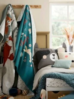 Parure Housse De Couette + Taie D'oreiller Enfant En Coton Bio* NATURE SAUVAGE Bleu - Vertbaudet -Literie Pour Bébé parure housse de couette taie doreiller enfant en coton bio nature sauvage 5