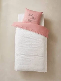 Parure Housse De Couette + Taie D'oreiller Enfant ENTRECHAT Rose - Vertbaudet -Literie Pour Bébé parure housse de couette taie doreiller enfant entrechat 4