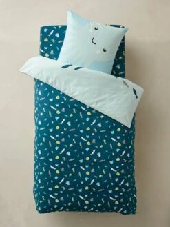 Parure Housse De Couette + Taie D'oreiller Enfant FONDS MARINS Bleu - Vertbaudet -Literie Pour Bébé parure housse de couette taie doreiller enfant fonds marins 3