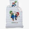 Parure Housse De Couette + Taie D'oreiller Enfant Mario® Blanc Animé - Super Mario