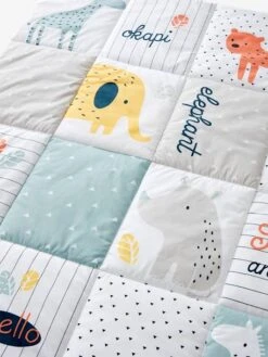 Tapis De Sol Patchwork Jungle Baby Multicolore - Vertbaudet -Literie Pour Bébé tapis de sol patchwork jungle baby 4