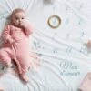 Tapis Photo Bébé EAU DE ROSE écru / Rose - Vertbaudet -Literie Pour Bébé tapis photo bebe eau de rose